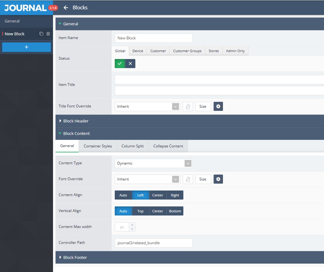Related Bundle – Blocks beállítás
